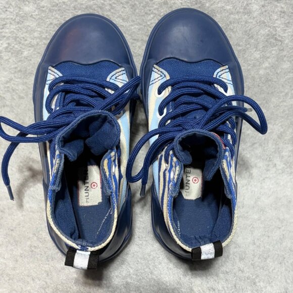 Hunter for Target Kids' Striped Dipped Canvas High Top Sneakers Blue Size 13 - Picture 6 of 10